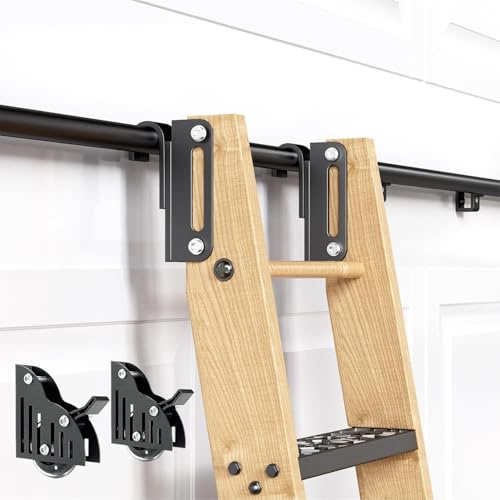 Library Ladder Track Kit - Floor Casters with Brakes (No Ladder) | Library, Bookshelf, and Home Storage Track Kit,100CM Track Kit