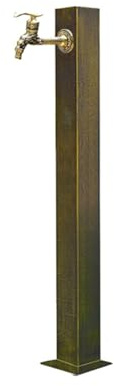 Wassersäule Garten aus Edelstahl mit Wasserhahn aus Kupfer, Frostsichere Wasserzapfstelle für Außenbereich, Retro Design Zapfsäule(B,50cm/19.6in)