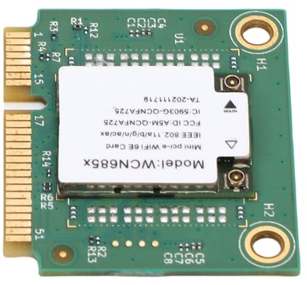 Yechiry Adattatore Wireless Mini PCIe WiFi 6E 6GHz, Modem Bluetooth 5.3 Tri Band, Dispositivo di Rete PC con Antenna Integrata, Supporto OFDMA e MU MIMO, Ideale per Computer