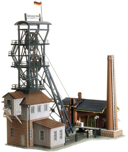 FALLER Förderanlage Königsgrube Modellbausatz mit 209 Einzelteilen 174 x 118 x 184 mm I Modelleisenbahn Zubehör N I Modelleisenbahn N Schachthalle