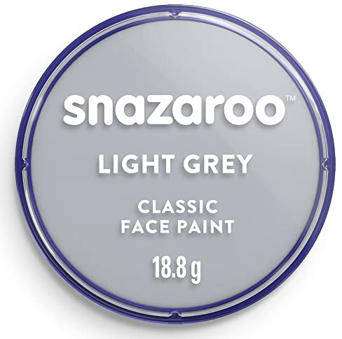 Snazaroo 1118122 Schminkfarbe - Hellgrau, 18ml Topf - hautfreundliche Gesichtschminke auf Wasserbasis, wasservermalbar, parabenfrei, Face & Bodypaint Farbe für Kinder & Erwachsene
