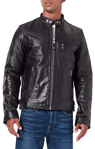 Schott NYC - Giacca Uomo, Nero (Schwarz Black), XL