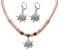 Alpenflüstern Trachtenschmuck-Set Perlen-Trachtenkette und Trachten-Ohrhänger Strass-Edelweiß - Damen-Trachten-Schmuck, Trachtenset Dirndl-Kette und Trachten-Ohrringe rosé-rosa SET005