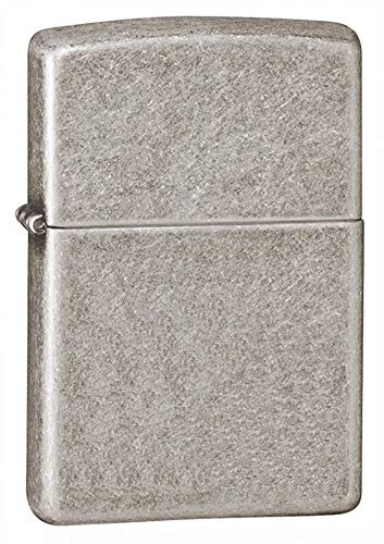 Zippo Sturmfeuerzeug - Base Model - Armor mit Antique Silver Plate Finish - Nachfüllbar - Wiederverwendbar - Windfestes Design - Geschenkbox - Made in USA