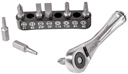 ARES 70040-1/4 Zoll Drive Close Quarter Micro Bit Ratsche | Mini-Schraubendreher mit hohem Drehmoment 72 Zähne Getriebekopf – 5 Grad Sweep – Federbelasteter Absperrkugel-Bithalter