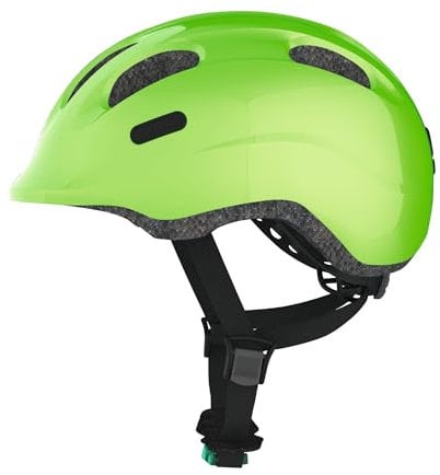 ABUS Kinderhelm Smiley 2.0 - Robuster Fahrradhelm für Mädchen und Jungs - Grün (funkelnd), Größe M