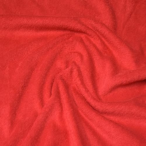 StoffBook Rot Frotteestoff Frottee Baumwollfrottee für Bekleidung | Zweiseitig, flauschig und hochwertig, Stoff für Bekleidung, Bettwäsche und Näharbeiten, Winterfrottee und Walkfrottee