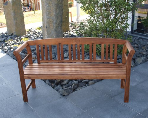 TPFGarden Holzbank ROSALI 157cm 3-sitzer aus Akazie Massiv Farbton: Braun