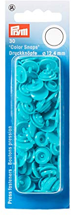 Prym 393146 Nähfrei Druckknopf Color Snaps rund 12,4 mm türkis, Kunststoff, 12.4 mm