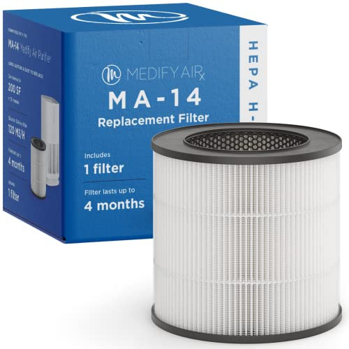 Medify MA-14 Genuine Replacement Filter | for Allergens, Smoke, Smokers, Dust, Odors, Pollen, Pet Dander | 3 in 1 with Pre-filter, H13 HEPA, and Activated Carbon for 99.9% Removal | 1-Pack