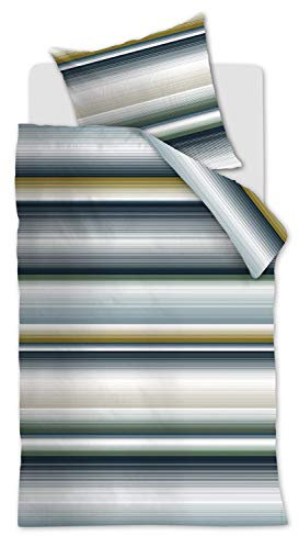 at home Renforcé Bettwäsche 2 teilig Bettbezug 135 x 200 cm Kopfkissenbezug 80 x 80 cm More 197947 Blau