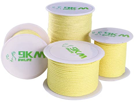 9KM DWLIFE 100% Kevlar Braided Line,Multipurpose Braided Cord Utility Rope Kite line/Camping Cordage/Fishing Tackle Assist/Model Rocket Heat and Cut Resistant