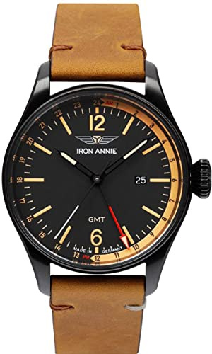 Iron Annie Herrenuhr Flight Control GMT Schwarz/Braun 5148-2