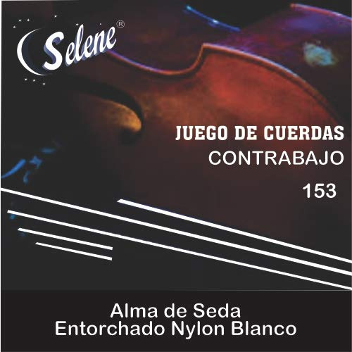 Contrabajo Tololoche Double Bass Strings, Selene (Full Set, 4 Strings), Cuerdas para Contrabajo/Tololoche (White)