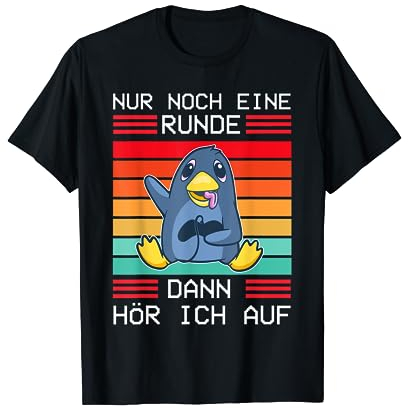 Gaming Zocken Konsole - Nur noch eine Runde I Pinguin T-Shirt