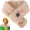 Heated Scarf, Adjustable USB Neck Heating Detachable Plush Warming Neck Wrap Scarf for Boys Girls Women Autumn Winter Indoor Outdoor Use(Camel)