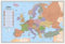 Korkpinnwand Europa karte - Silberrahmen - 60 x 90 cm