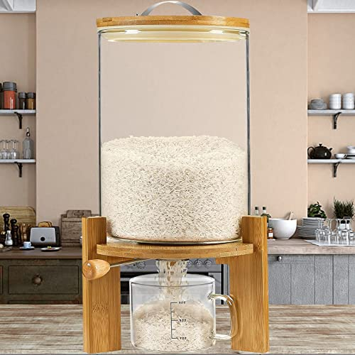 5L/8L Müslispender Glas, Reisspender Glas mit Luftdichtem Deckel und Messbecher, Aufbewahrungsbehälter für Lebensmittel für Küchenorganisation und Speisekammer(Size:8L)