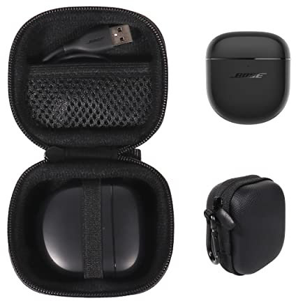 CaseSack Case for New Bose QuietComfort Ultra Wireless Noise Cancelling Earbuds, Bose QuietComfort Earbuds II Wireless Noise Cancelling in-Ear Headphones (Black)