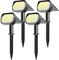 Quntis Faretto LED da Esterno Solare 4Pcs Luci Solari Esterno da Giardino IP65 Impermeabile Faretti Solari Potenti 3 Modes Luci Esterno Energia Solare per Cortile, Patio, Prato