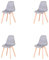HJhomeheart Chaise de Salle à Manger Chaise de Bureau Pieds en Hêtre Massif Lot de 4 Idéal pour Salle à Manger Mariage Salon Bar (Gris/4)