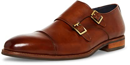 Steve Madden Men's Teon Monk-Strap Loafer, Tan Leather, 9 UK