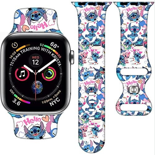 Cartoon-Armband, kompatibel mit Apple Watch, 38 mm/40 mm/41 mm/42 mm/44 mm/45 mm/46 mm, niedliches Ersatzarmband für Apple Watch Serie 10, 9, 8, 7, 6, 5, 4, 3, SE2, Silikon-iWatch-Band für Damen und