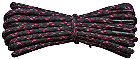 Fabmania Lacci di ricambio - Nero con Rosa Fleck 140cm