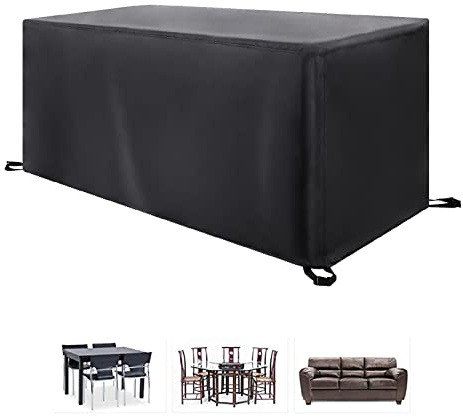 Housse Salon De Jardin Exterieur 150x150x85cm Housse Table de Jardin avec Corde et Boucle Verrouillage, Housses pour Mobilier de Jardin, Bâche de Protection Étanche 420D Oxford Tissu Imperméable