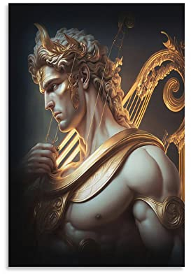 Poster mit antiken griechischen Göttern, Apollo Gott der Musik, Poesie, Kunstwerk, Bild, Poster, Wandkunst, Gemälde, Leinwand, Dekoration, Heimposter, 50 x 75 cm