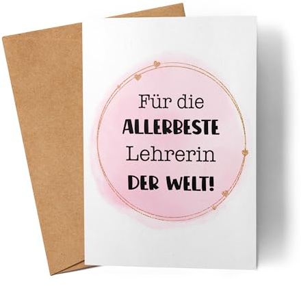 Lilavie-Design Für die allerbeste Lehrerin der Welt Karte Geschenkidee Weihnachten Geburtstag Abschied Klassenlehrerin