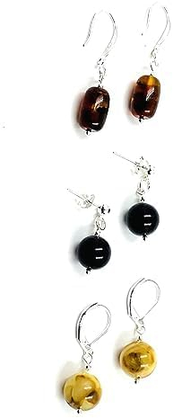 Bernstein Ohrringe Silber | Bernsteinschmuck | Natürlich Bernstein Ohrringe Tropfen Set 3 paar
