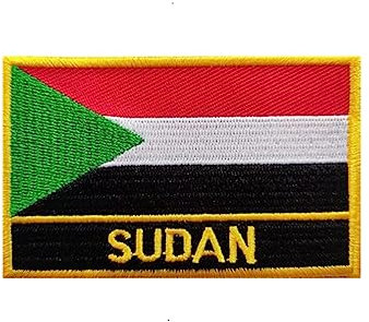 Ruoming 1 x Aufnäher mit Sudan-Flagge, zum Aufbügeln oder Aufnähen, bestickt, taktisch, Militär, National-Sudan