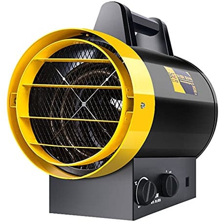 Industrial Fan Heater - 3kw Portable Small Electric Heater For Garages, Workshops & Warehouses - Commercial Drum Fan For Large Indoor Spaces, Waterproof, Over Temperature Protection