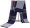 HOCAH Herren-Winter-Schal, Jacquard-Schal, warm, gestreift, Schal für Herren, dunkelblau, Einheitsgröße