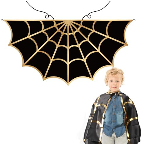Landifor Spinnen Umhang Halloween Kostüm Kinder Spinnenumhang Spinnenkostüm Spinnennetz Umhang Spider Kinderkostüm Zubehör für Junge Mädchen Halloweenparty Karneval Fasching Cosplay Maskerade
