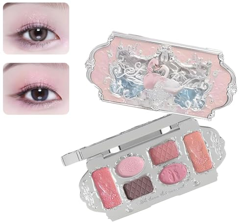 New Swan Ballet Eyeshadow, Swan Ballet Series 6 Color Eyeshadow Palette, Shimmer Matte Eyeshadow Palette. (pink)