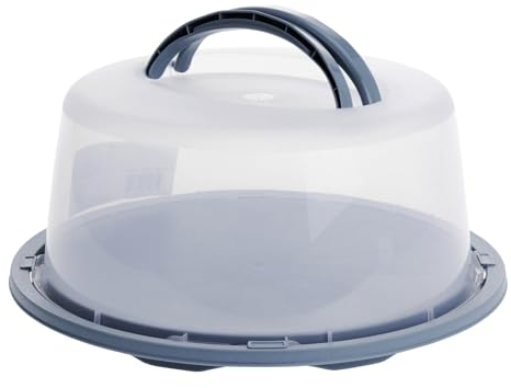 Kuchen Transportbox rund Tortencontainer mit Deckel, Haube und Griff Aufbewahrungsbox Kuchenbehälter Kuchenplatte Tortenbehälter Tortenbox Tortenteller Tortenhaube Tortenglocke - Blau