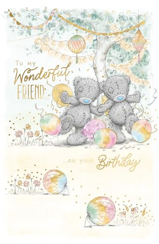 Me To You Wonderful Friend Tatty Teddy Bears With Lanterns Birthday Greeting Card 6x9ins - Official Collection