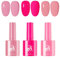Gel Nail Polish Set, 3 PCS Light & Hot Pink Nail Varnish Set, UV Gel Nail Polishes, UV LED Soak Off Nail Polish Sets, Long Lasting Chip Resistant Nail Art Salon DIY Home, Gift for Women & Girls