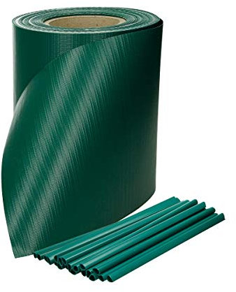 JORON Sichtschutzstreifen Zaun 35 m x 19 cm inkl. 20 Clips, PVC Sichtschutz Zaunfolie für Doppelstabmatten, Gartenzaun (Grün)