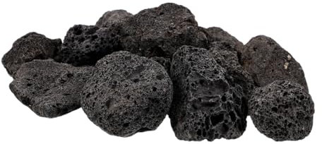 VOSAREA Fish Tank Volcanic Lava Rock Decoration Decorative Rocks for Vase and Planters Black Red