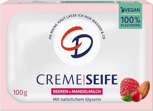 CD CREME SEIFE BEEREN & MANDELMILCH 100G vegan & ohne Mikroplastik (Packung mit 5)