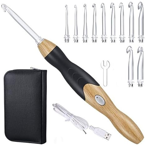 Morain 11 Stück 2 5–8 0 Mm Beleuchtetes Häkelnadel Set Digitale Häkelnadel Multifunktionale Stricknadel Häkelzubehör