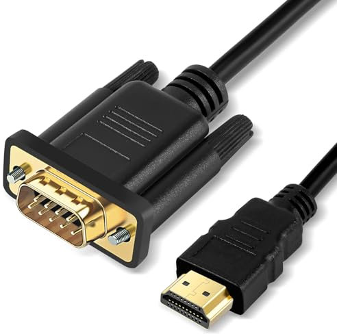 YIIFELL HDMI auf VGA Kabel 1,8M, 1080P HDMI zu VGA Konverter-Kabel (Stecker zu Stecker) Kompatibel mit Computer, Desktop, Laptop, PC, Monitor, Projektor, HDTV und mehr