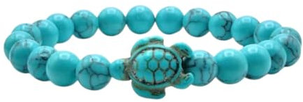 aninu Perlen Armband mit Schildkröte u GPS Live Tracking - Ocean Freundschaftsarmband für Damen u Herren, Schildkröten Friendship Bracelet als Geschenke für Frauen u Männer, Glücksbringer (Turquoise)