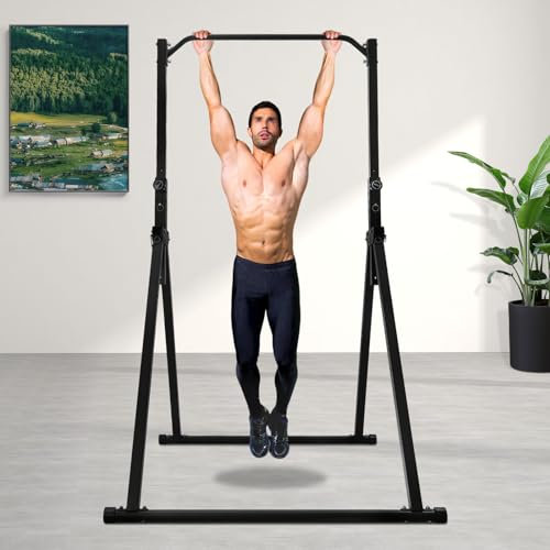 jiumxliu Klimmzugstange Freistehend Einstellbare Horizontale Stange Faltbar Power Tower200kg tragfähig höhenverstellbar 175-230cm Kraftstation für zuhause für Calisthenics und Fitness im Wohnzimmer