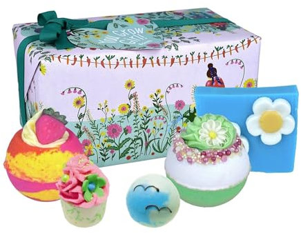 Bomb Cosmetics You Grow Girl Handgefertigtes Bade- und Körper-Set mit ätherischen Ölen, inklusive Badekugeln, Seife, Bademalve und Badecreme