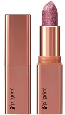 Pilgrim Glitter Lipstick for Women 4.2gm Dubai Luxe Lifestyle - Her Highness Shade Lipstick Infused with Vitamin E & Olive Oil Glitter Formula with Matte Finish Non Drying All Skin Types