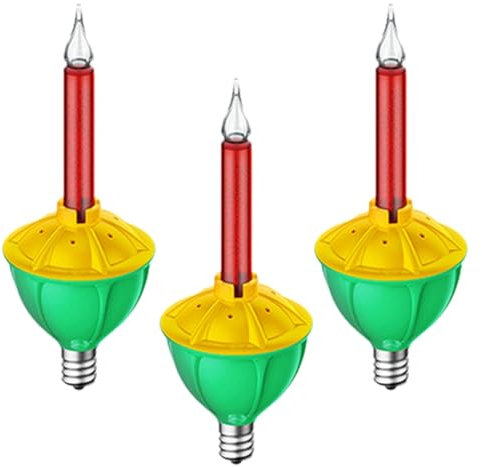 Nankoyal Weihnachtsblasen-Glühbirnen, 3 P-cs, Ersatz-Blasen-Glühbirnen, traditionelle Weihnachtsblasen- , Klassische Weihnachten, Ersatz-Leuchtmittel, mehrfarbige Seifenblasen-Glühbirnen